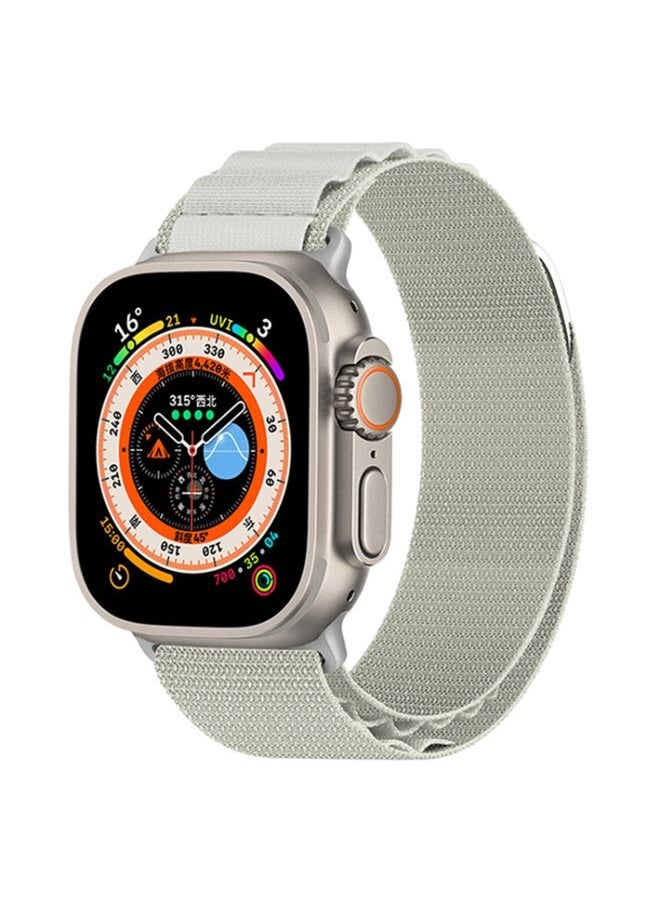Generic - Replacement Strap Nylon Loop Watch Band For Apple Watch Ultra 49mm&Watch Ultra 2 49mm / Series 9&8&7 45mm / SE 3&SE 2&6&SE&5&4 44mm / 3&2&1 42mm Beige - Image 1