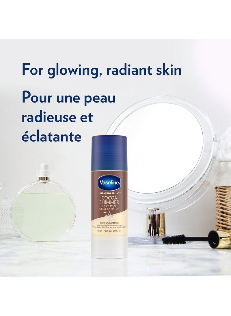 Vaseline Unilever Cocoa Shimmer Jelly Stick GLOW UP Body Luminizer For Dewy Radiant Skin 40g - Image 4