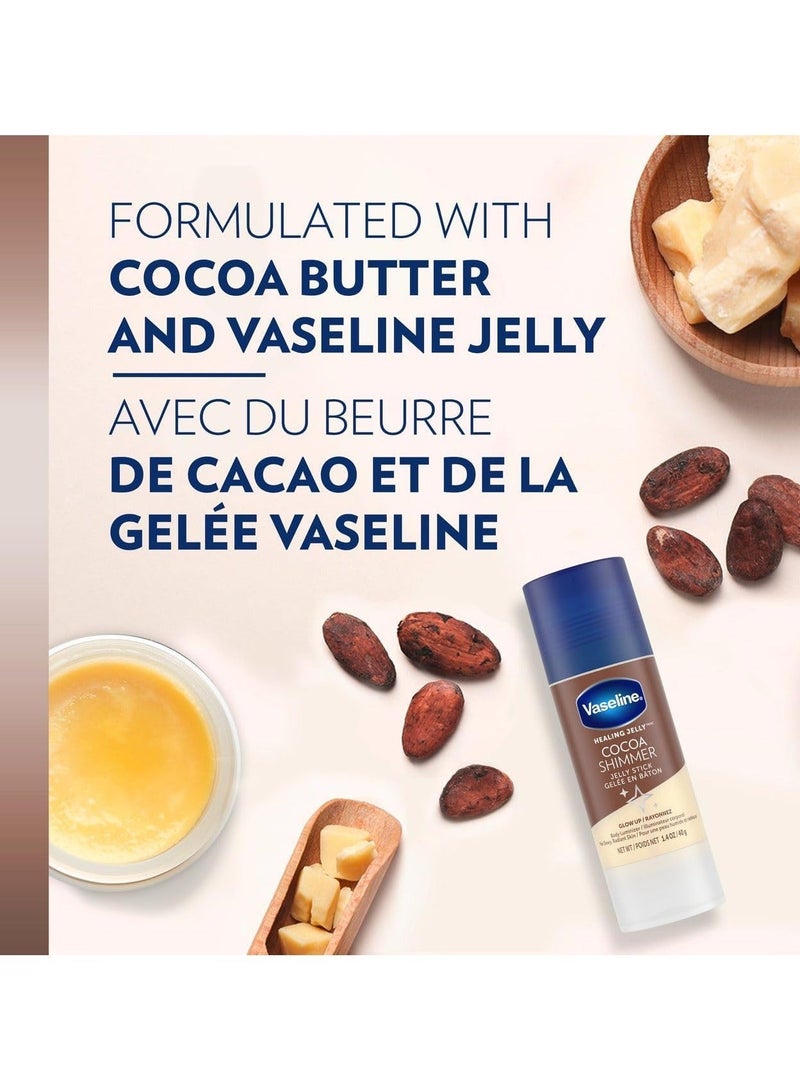 Vaseline Unilever Cocoa Shimmer Jelly Stick GLOW UP Body Luminizer For Dewy Radiant Skin 40g - Image 3
