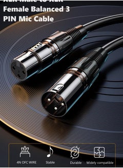 Peachjoy XLR Cables, Microphone Cables (10 ft 4N OFC WIRE) XLR Male to XLR Female Balanced 3 PIN Mic Cables, Compatible with Preamps Speaker Systems and More, 6MM PVC Jacket, XLR Cable (3m)  - Image 4