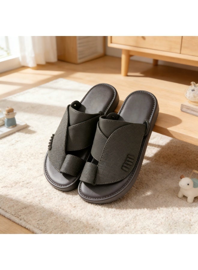 Arab-Style Men's Flat Comfortable Slippers, Casual Easy-To-Wear Slippers, Uniquely Designed Slippers - Image 2