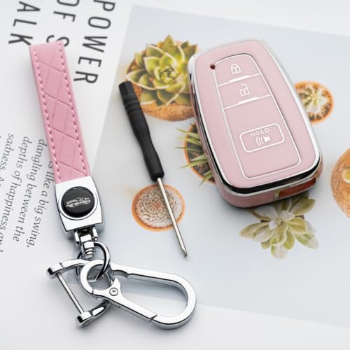 Tautrophen Key Fob Cover Compatible with Toyota 4Runner 2016-2024 RAV4 Camry Prius Prado Smart Key - Image 2