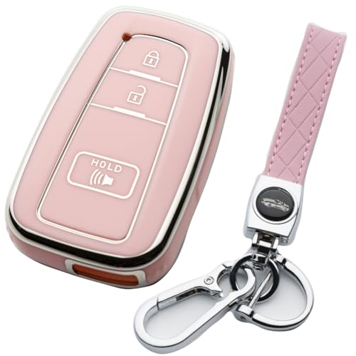 Tautrophen Key Fob Cover Compatible with Toyota 4Runner 2016-2024 RAV4 Camry Prius Prado Smart Key - Image 1