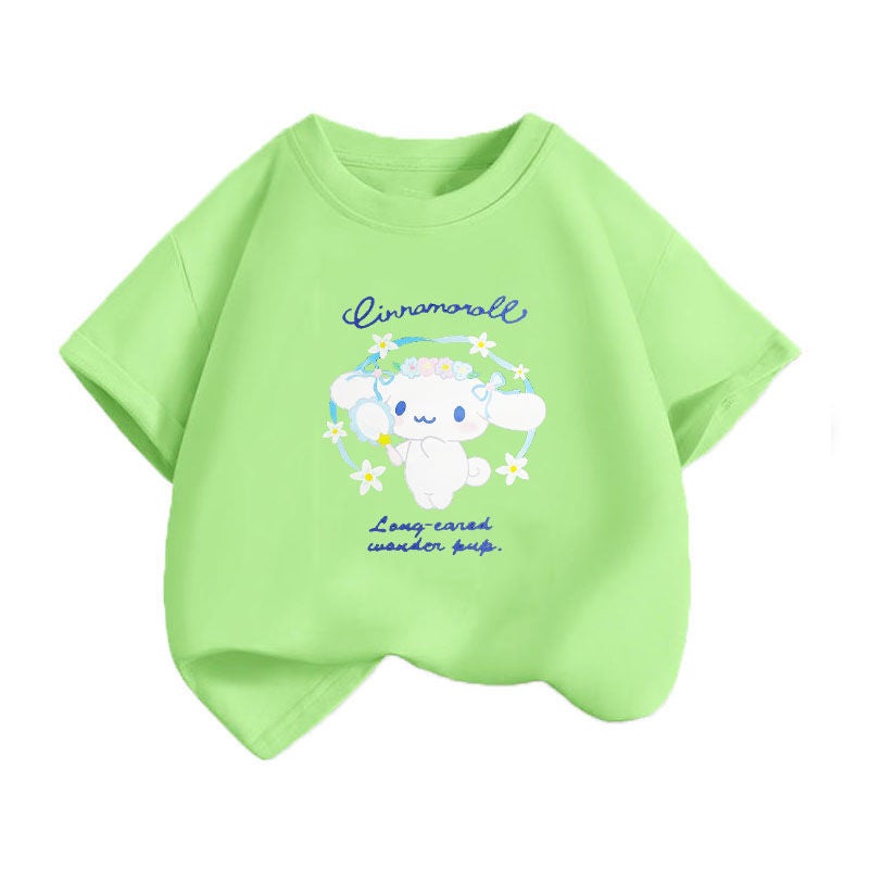 Coolometi Children'S Short-Sleeved Girls' Summer Printed T-Shirt New Children'S Yugui Dog Half-Sleeved Shirt Fashion - Image 1