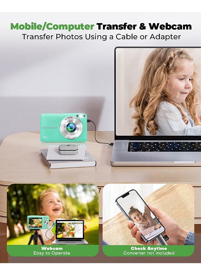 Mi VAZA - Autofocus Digital Camera for Kids - FHD 1080P 44MP - Rechargeable Compact Mini Camera with 16X Digital - Portable Pocket Camera - With 32GB Memory Card - Image 1