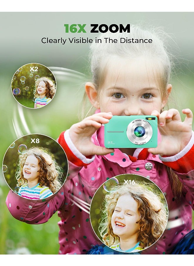 Mi VAZA - Autofocus Digital Camera for Kids - FHD 1080P 44MP - Rechargeable Compact Mini Camera with 16X Digital - Portable Pocket Camera - With 32GB Memory Card - Image 1