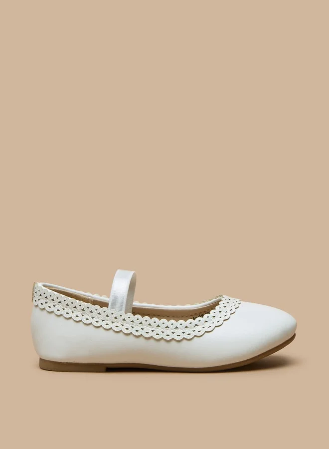 Flora Bella By Shoexpress Girls Trim Detail Slip-On Round Toe Ballerina Shoes