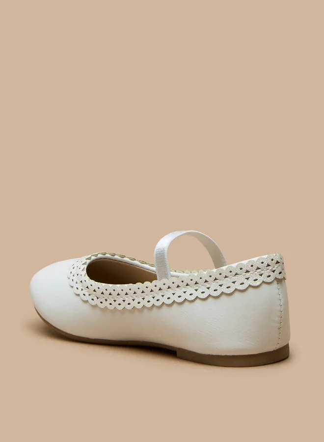 Flora Bella By Shoexpress Girls Trim Detail Slip-On Round Toe Ballerina Shoes