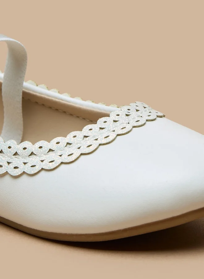 Flora Bella By Shoexpress Girls Trim Detail Slip-On Round Toe Ballerina Shoes