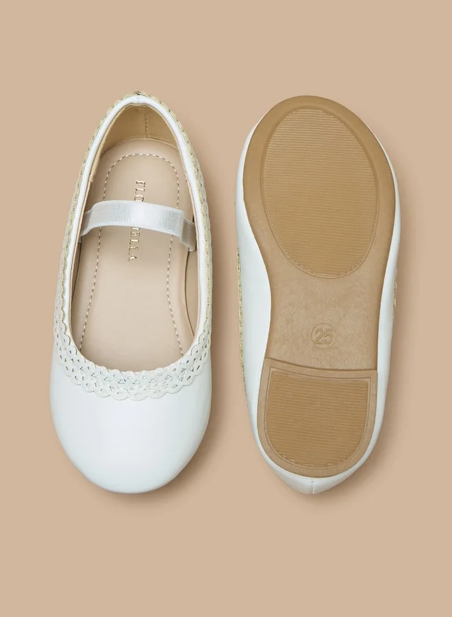 Flora Bella By Shoexpress Girls Trim Detail Slip-On Round Toe Ballerina Shoes