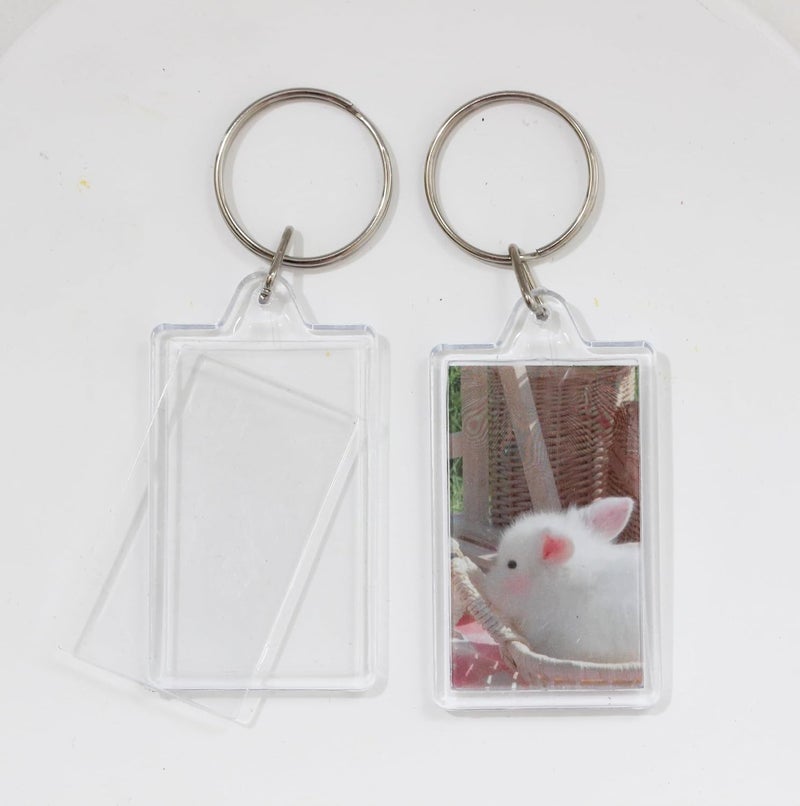 BetterJonny 20Pcs Acrylic picture Keychain Blanks Photo Keychain Clear in Photo Keychain Acrylic Picture Frame Keyrings - Image 5