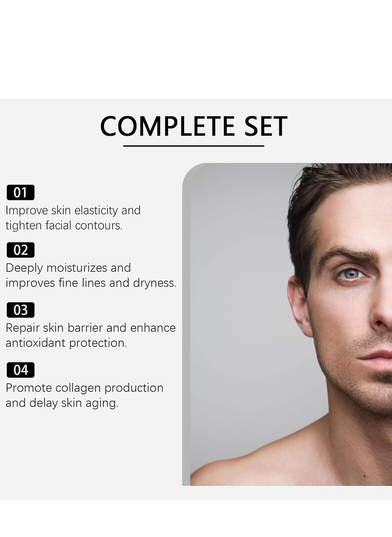 East Moon - Men's Essential Skincare Gift Set - Gentle Cleansing, Deep Moisturizing, & Nourishing, Comprehensive Set with Facial Cleanser, Scrub, Serum, Eye Cream, & Moisturizer for Firmer, Brighter, Smooth Skin - Image 1