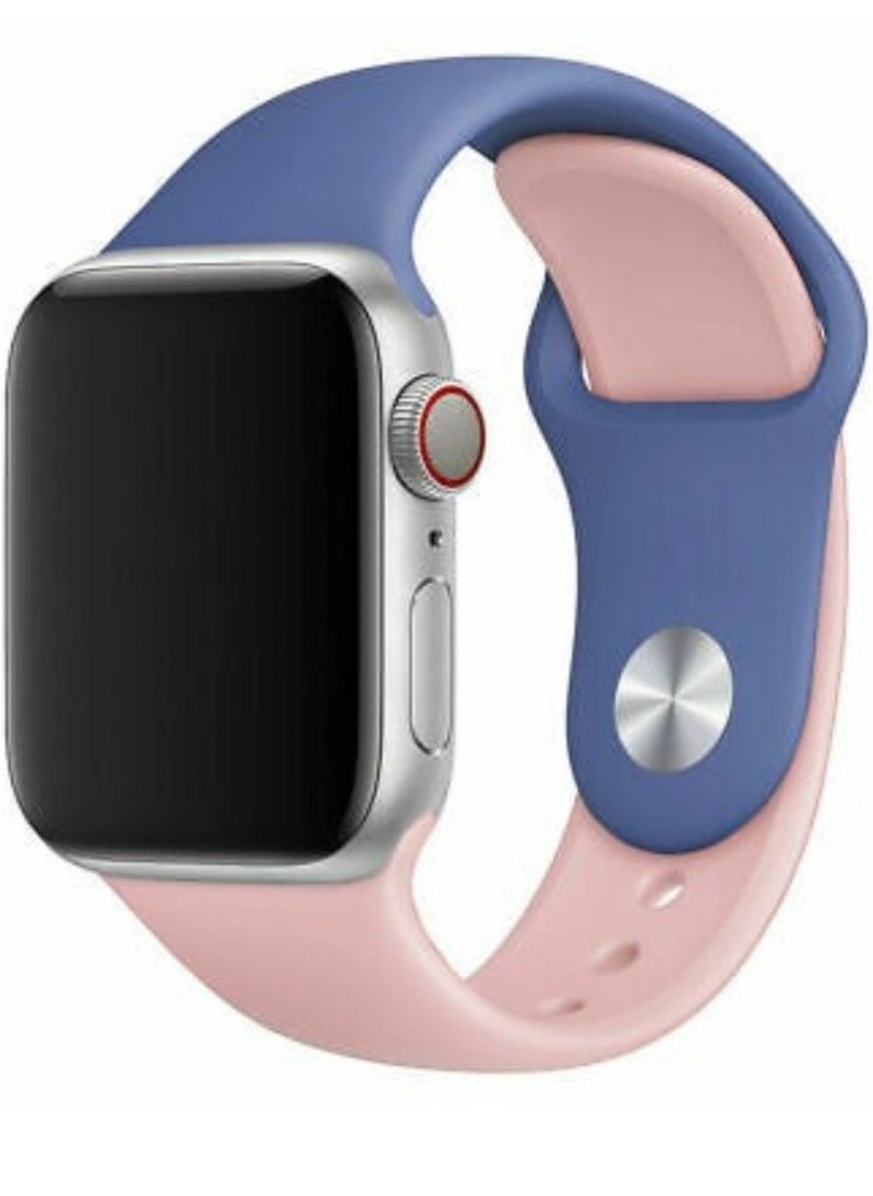 ELTRAZONE - Dual Color Soft Silicone Watch Strap For Apple Watch Band 38mm/40mm/41mm For iWatch Series 7/6/SE/5/4/3/2/1/ - Image 1