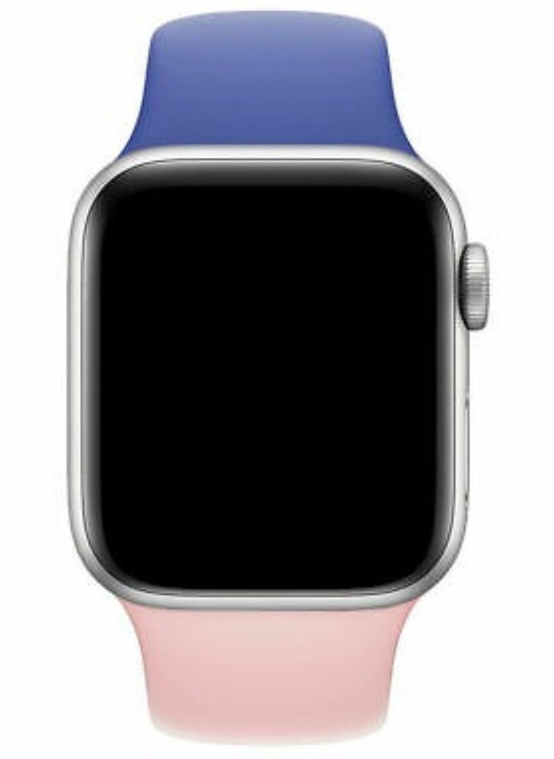 ELTRAZONE - Dual Color Soft Silicone Watch Strap For Apple Watch Band 38mm/40mm/41mm For iWatch Series 7/6/SE/5/4/3/2/1/ - Image 1