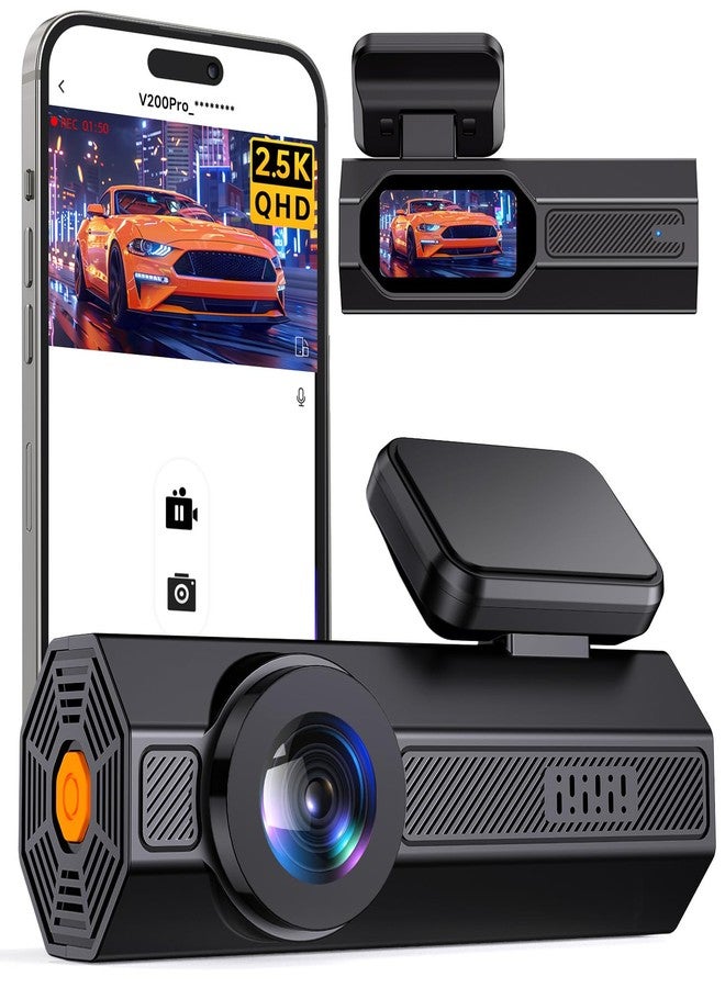 Veement Dash Cam, 2.5K Dash Cam Front, VEEMENT Dash Camera for Cars, 1440P Car Dash Camera with APP, WiFi Dash Cams with WDR Night Vision, 24/7 Parking Monitor Dashcam, 160°Wide, G-Sensor, Mini Car Camera - Image 1