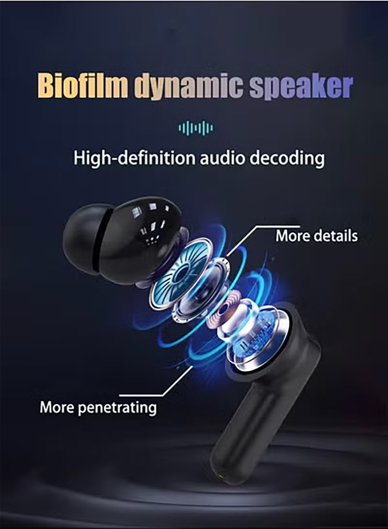 Arabest Wireless Earbuds Bluetooth 5.4 Touch Screen Earbuds, Call ENC Noise Active Noise Cancellation, In-Ear Headphones USB Charging Case Earbuds for iOS/Android, Waterproof LX-50, Black - Image 5