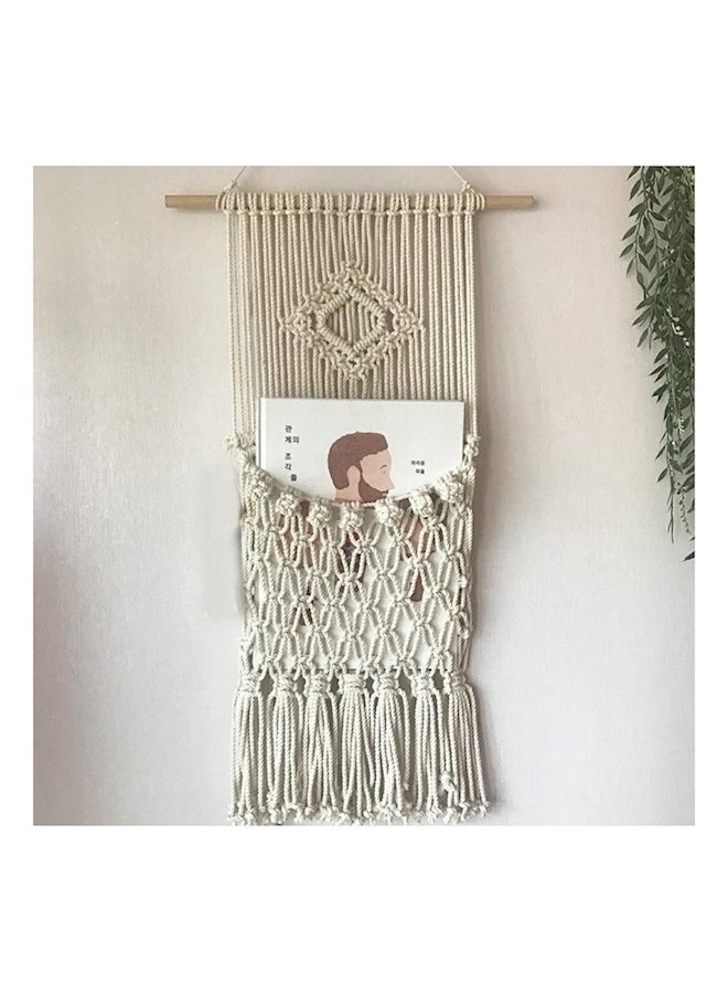 Loquat Home Decor Ornaments Bohemian Hanging Bag White  - Image 2