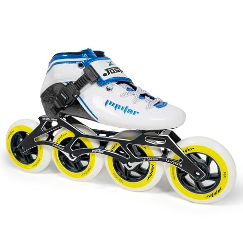 JASPO Jupiter Professional Inline Speed Skates Pro-Level 4-Layer Carbon Fiber Boot, Ultra-Smooth ABEC-11 Bearings, CNC-Machined Aluminum Frame Wheel Size 90mm, UK- 1 (11.25" Inches, 28.57 cms) - Image 1