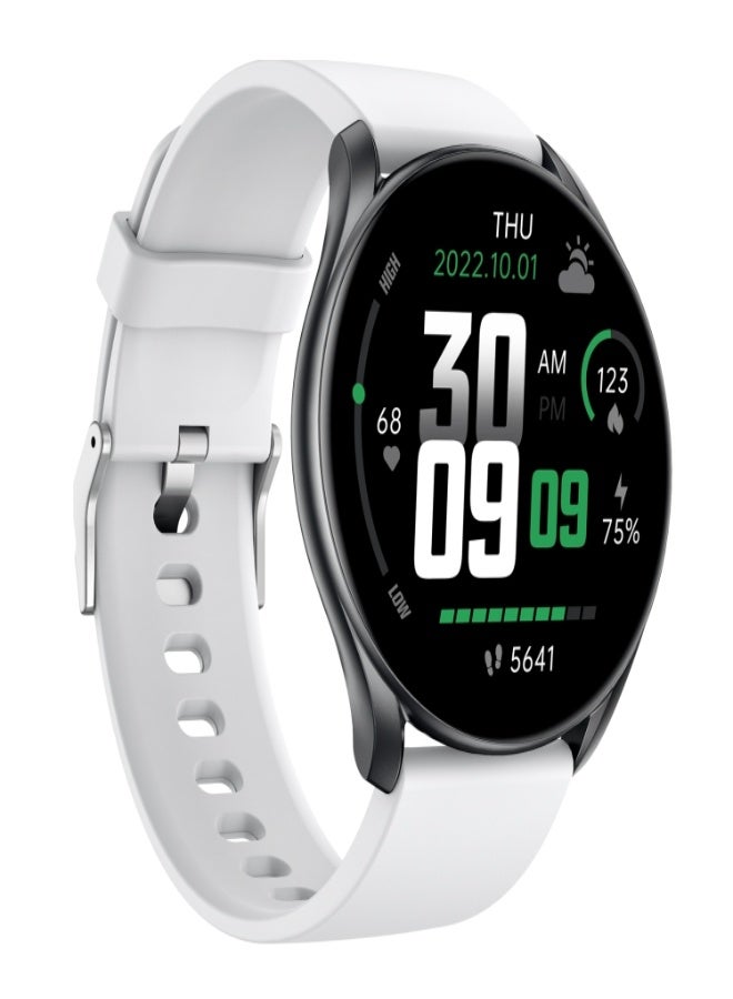 AROAQ GTR1 Smart Watch – 1.28" Color Display, Heart Rate, SpO2 & BP Monitoring, 100+ Sports Modes, GPS, IP68 Waterproof, Fitness Tracker for Android & iOS - White - Image 2