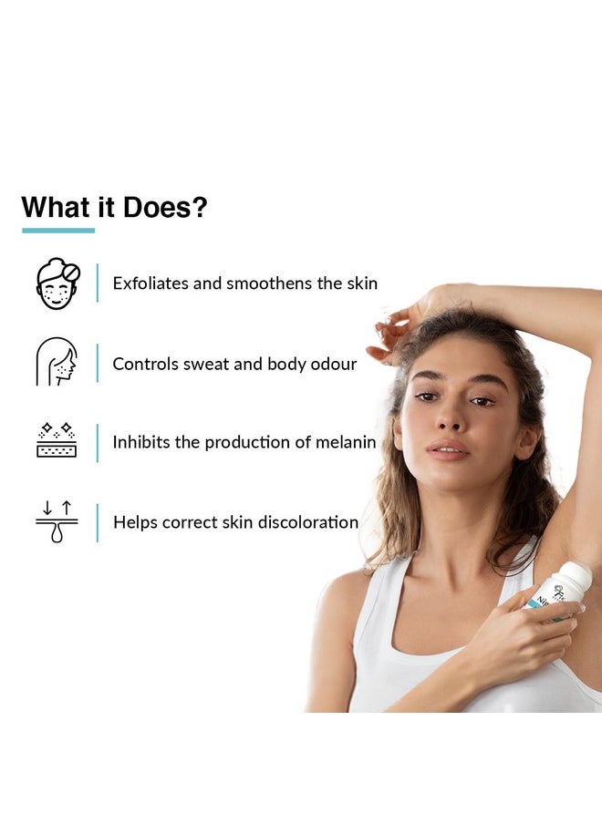 FIXDERMA Nigrifix Underarm Roll On With 6% Aha, Lactic Acid & 1% Mandelic Acid & Kojic Acid | Brightens Skin & Exfoliates Underarm | For All Skin Type, Men & Women - 60Ml  - Image 3