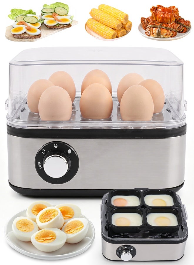 Yakiter Electric Egg Cooker Rapid – 8 Egg Capacity for Hard Boiled Eggs, Dry Boil Protection, Auto Shutoff, Transparent Cover, Easy to Clean, Perfect for Boiled and Poached Eggs - Image 1