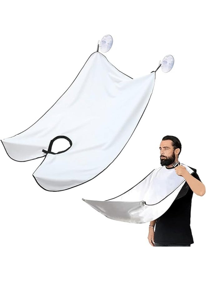 مريلة اللحية عباءة الحلاقة غطاء جمع شعر اللحية للتشذيب والحلاقة وقص الشعر قطعة عناية مانعة لتساقط الشعر مقاومة للماء وغير لاصقة مع كوبَي شفط هدية للرجال - Image 5