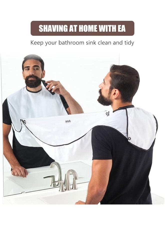 مريلة اللحية عباءة الحلاقة غطاء جمع شعر اللحية للتشذيب والحلاقة وقص الشعر قطعة عناية مانعة لتساقط الشعر مقاومة للماء وغير لاصقة مع كوبَي شفط هدية للرجال - Image 4