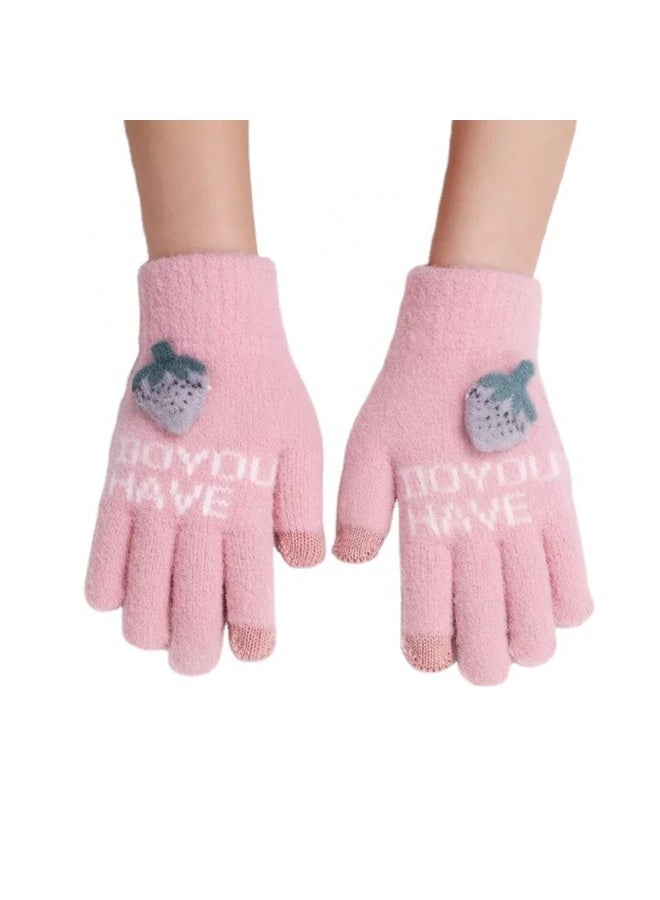 Mobile touch fingers wool winter gloves - Image 1