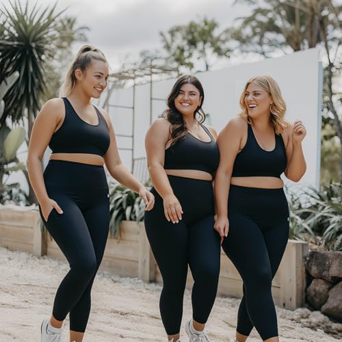 Hi Clasmix Plus Size Leggings for Women with Pockets-2 Pack High Waisted Tummy Control Soft Maternity Athletic Casual Yoga Pants for Curvy Women Black XX-Large - Image 3