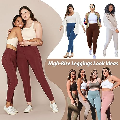 Hi Clasmix Plus Size Leggings for Women with Pockets-2 Pack High Waisted Tummy Control Soft Maternity Athletic Casual Yoga Pants for Curvy Women Black XX-Large - Image 4