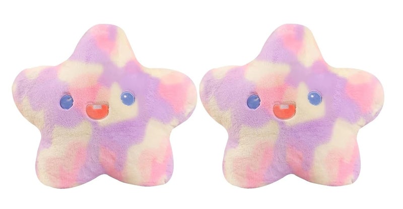 Tickles Rainbow Star Shape Cushion Soft Plush Pillow for Kids Boys Girls Home Car Decoration Set of 2 Color Multicolor Size 20 cm - Image 1