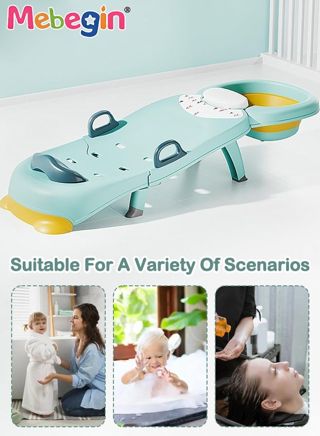 MEBEGIN Adjustable Hair Washing Station for Kids, Foldable Shampoo Chair with 4-position Headrest and 3-level Cushion Adjustment, Comfortable to Ue and Easy to Clean - Image 3