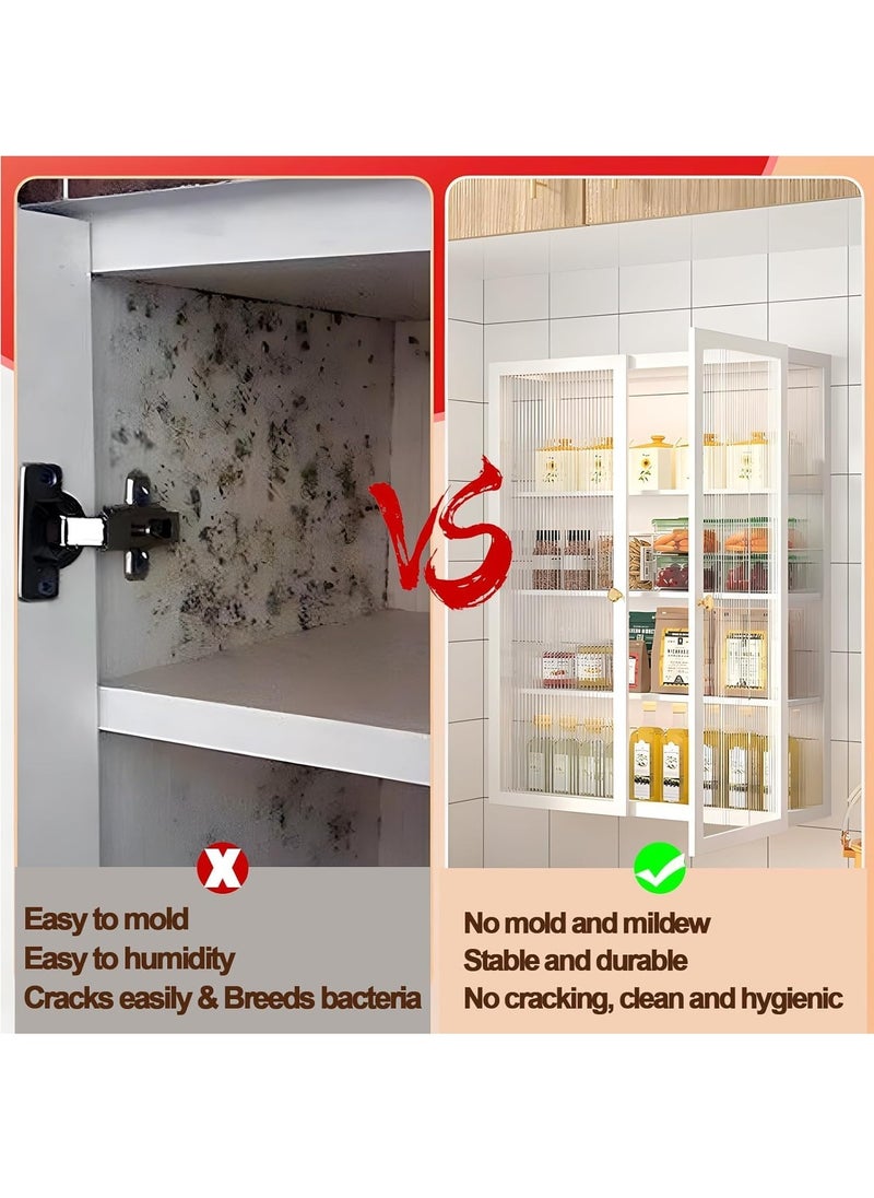 DUSALA 3 Tier Bathroom storage Cabinet Bathroom shelf Wall Mounted storage Cabinet with Clear Doors for Bedroom Bathroom Living Room Kitchen storage Organizer  - Image 4