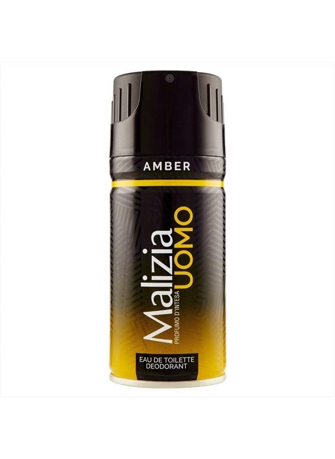 Malizia - Uomo Amber Deodorant Spray 150 Ml / 5 Oz. - Image 1