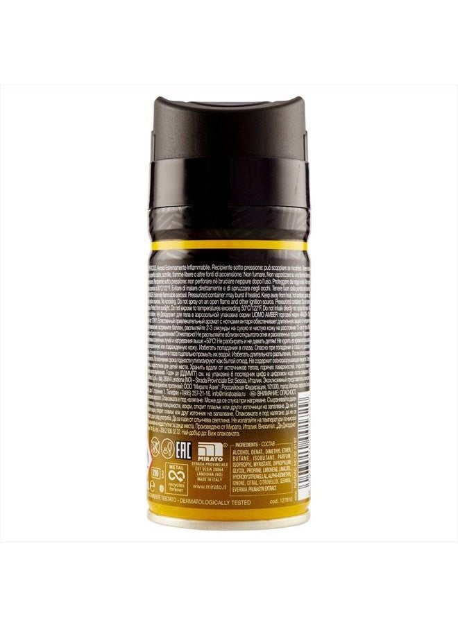 Malizia - Uomo Amber Deodorant Spray 150 Ml / 5 Oz. - Image 1