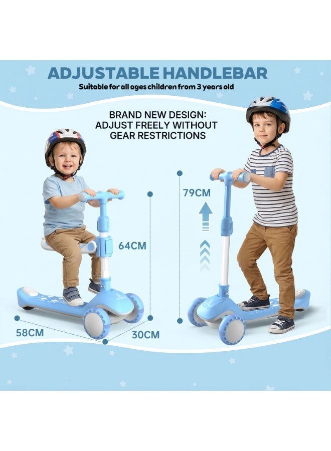 Kids Scooter for Age 3-12, Toddler Scooter, Light Up 3-Wheels Scooter, Shock Absorption Design, Lean to Steer, Balance Training Scooter for Kids - Image 3