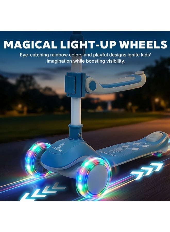 Kids Scooter for Age 3-12, Toddler Scooter, Light Up 3-Wheels Scooter, Shock Absorption Design, Lean to Steer, Balance Training Scooter for Kids - Image 2