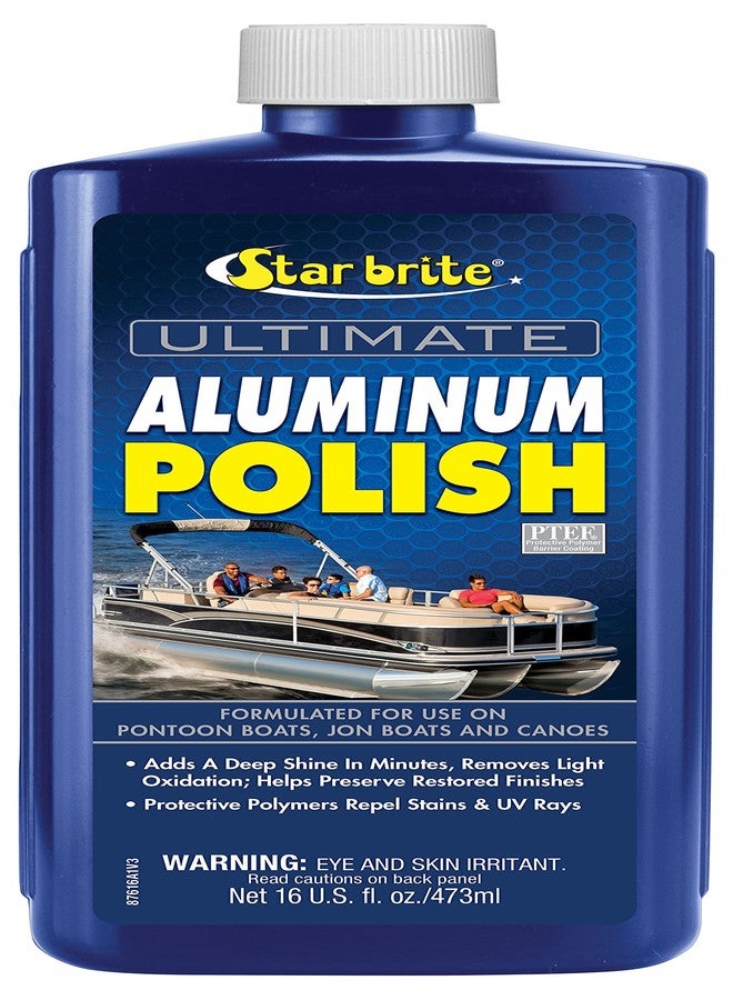 STAR BRITE Ultimate Aluminum Polish - Add a Deep Protective Shine, Remove Light Oxidation & Preserve Restored Finish - Marine Grade for Pontoons, Jon Boats & Canoes 16 OZ (087616) - Image 1