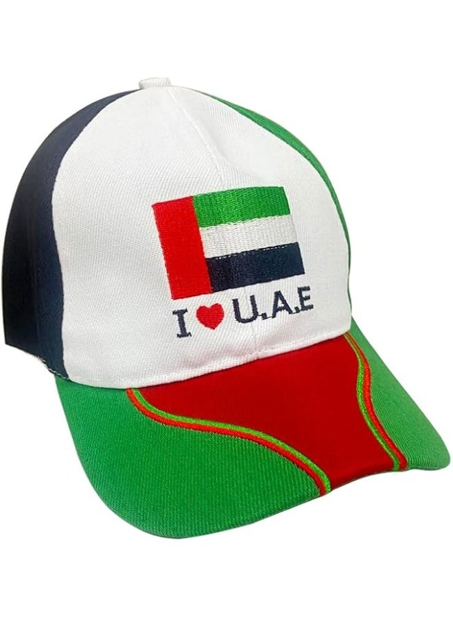 BrainGiggles I LOVE UAE Flag Cap - Baseball Cap for National Day Dress, Girls, Boys and Adults, Free Size for Costume - Image 5