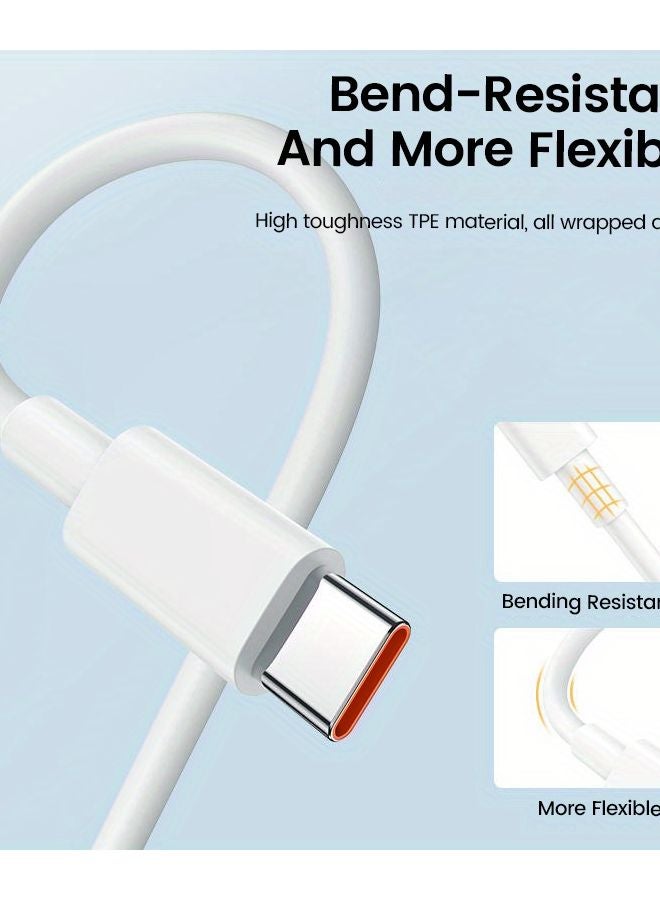Beauenty 45W Super Fast Charging Cable USB to Type C 5A PD 39.37 Inch White for Xiaomi Redmi - Image 4