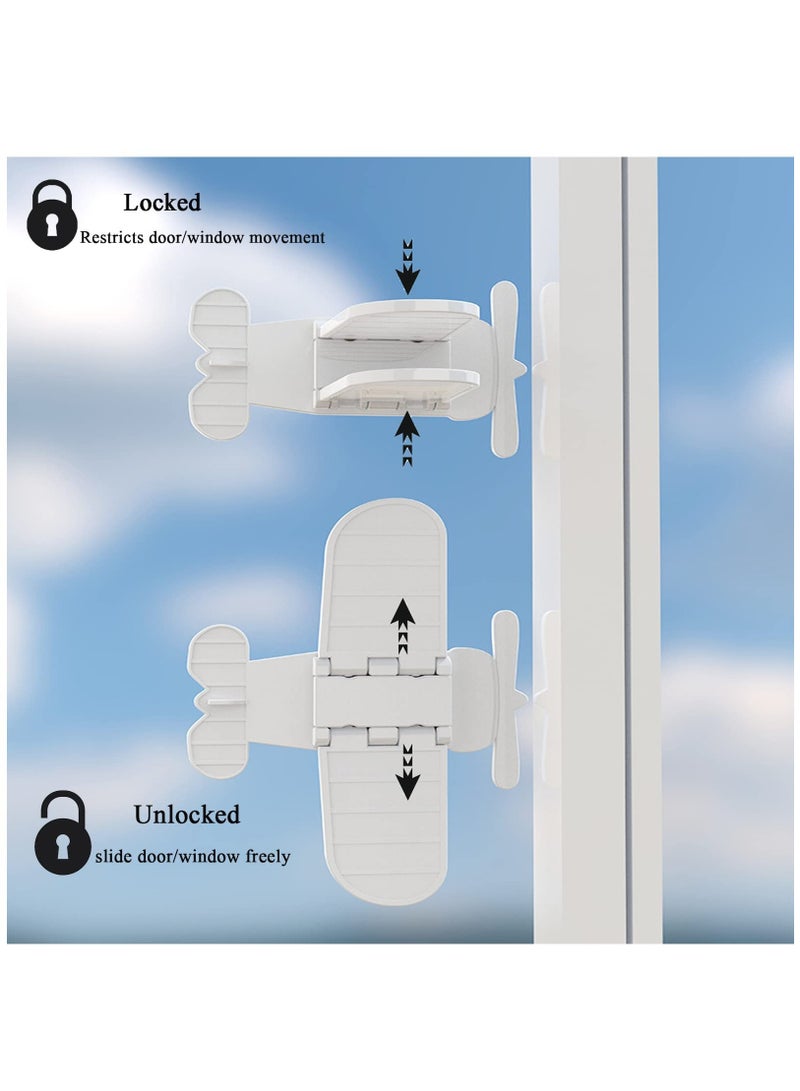 SOLARAE Sliding Door Child Lock, 4 Pack Sliding Glass Door Child Safety Lock, Window Child Safety Locks, Sliding Door Lock for Child Safety - Image 4