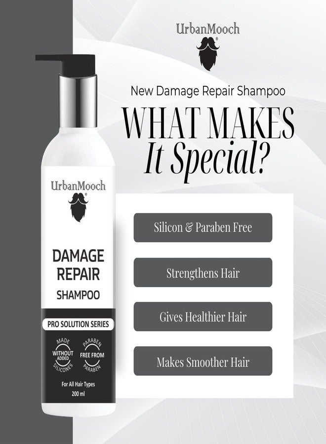 UrbanMooch Damage Repair Hair Care Kit For Men, Shampoo 200ml, Conditioner 200ml, Hair Serum 50ml, Silicone-Free, Paraben-Free - Image 3