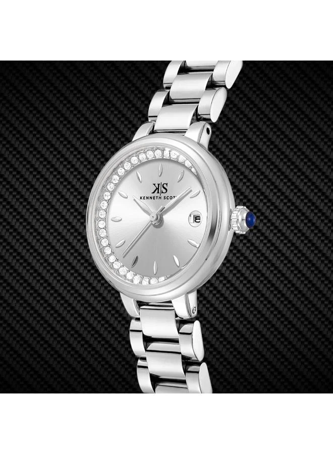 KENNETH SCOTT Women's Stainless Steel Analog Watch K23542-SBSS - 28 mm