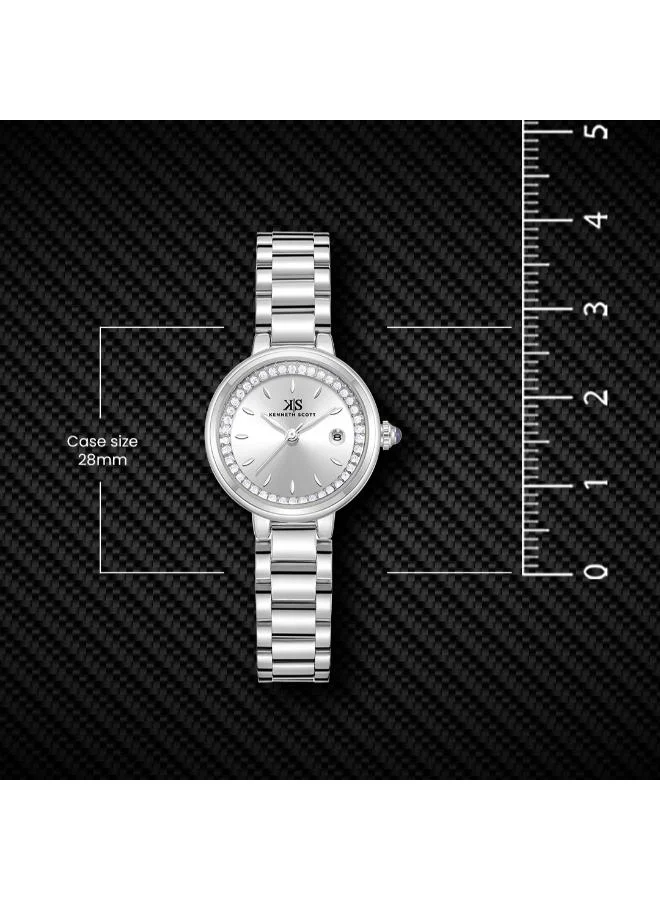 KENNETH SCOTT Women's Stainless Steel Analog Watch K23542-SBSS - 28 mm