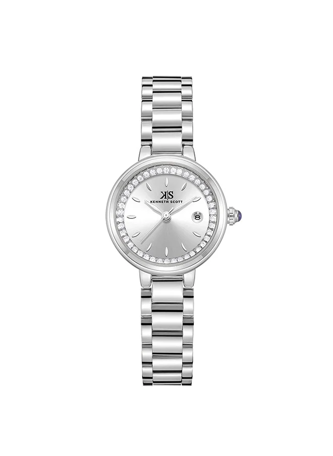 KENNETH SCOTT Kenneth Scott K23542-SBSS Women Analog Display Watch & Solid Stainless Steel Strap Silver