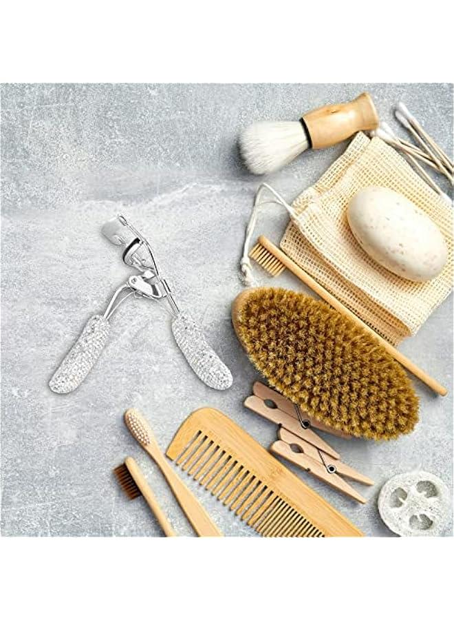 Dazzling Rhinestone Eyelash Curlers Stainless Steel for All Eye Shapes - White Curved Lash Curler - Image 5