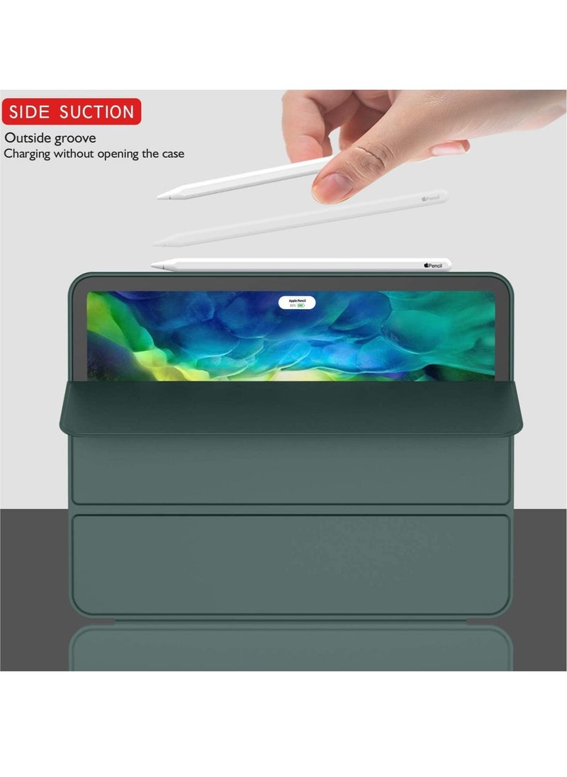 ELTRAZONE - iPad Pro 12.9 Case 2020 with Pencil Holder (4th Generation), Premium Protective Case Cover with Soft TPU Back and Auto Sleep/Wake Feature for 2020/2018 iPad Pro 12.9 (Midnight Green) - Image 1
