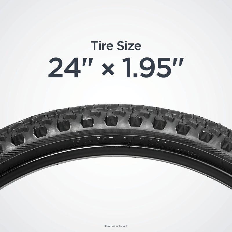 SCHWINN إطار دراجة شوين البديل، 24" × 1.95" إطار دراجة جبلية، knobs عريضة وكتلية، حماية من الثقب، يناسب عرض الحافة الداخلية 19 مم-29 مم، نطاق PSI من 35 إلى 65 - Image 4