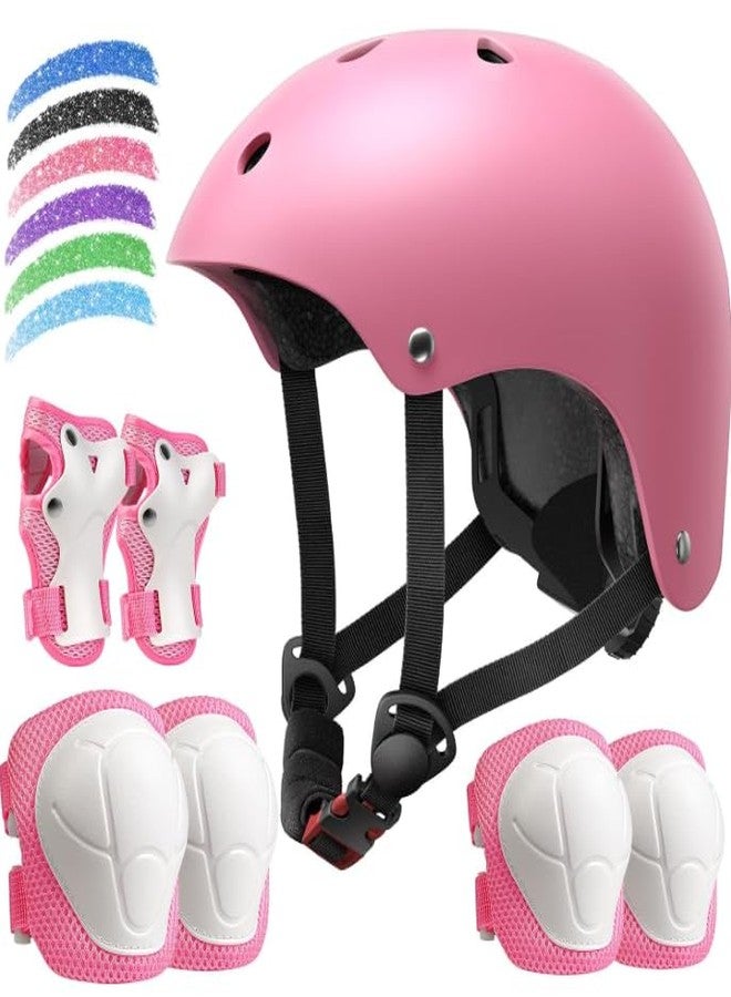 DARME Kids Bike Helmet Set, Adjustable Helmet for Ages 3-14 Year Boys Girls, Pad Set with Knee and Elbow Pads for Bike, Roller, Skating, Scooter, Longboard and More Sports - Image 1