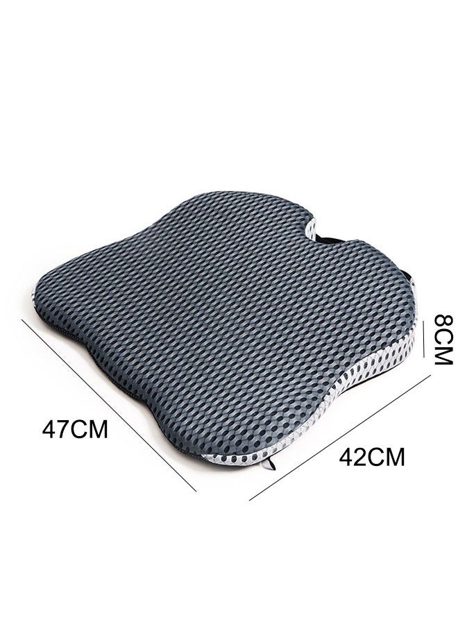 4d Mesh Covered Breathable Car Booster Seat Cushion Office Hip Cushion Ergonomic Enhanced Seat Memory Foam  Thickened Memory Foam Cushion Home Stool Chair Cushion Seat Cushion Driving Car Seat Cushion Improves Vision Posture(Grey) - Image 2